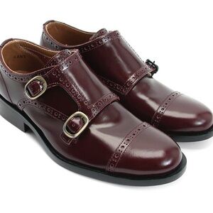 John Fluevog Fortitude Luther Brogue Monk Strap Burgundy Size 8